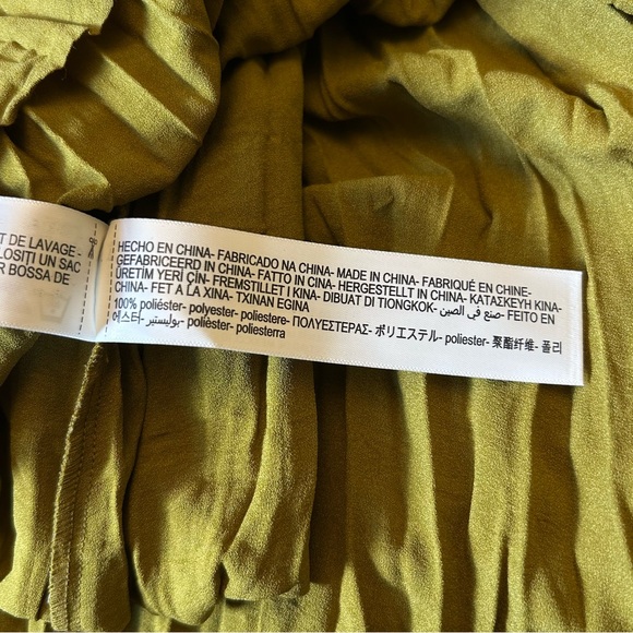 New Massimo Dutti Pleated Maxi Dress Green - Picture 10 of 13